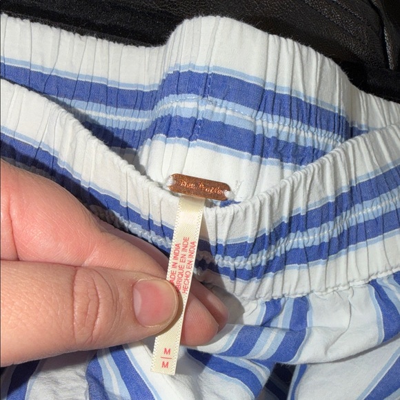 Free People High Waist Striped Shorts - Blue and White - Picture 2 of 2